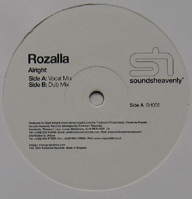 Rozalla - Alright | Soundsheavenly Recordings (SH005) - main Rozalla - Alright | Soundsheavenly Recordings (SH005) - main