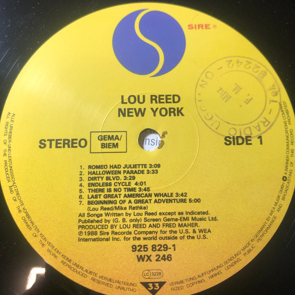 Lou Reed - New York | Sire (925 829-1) - 3