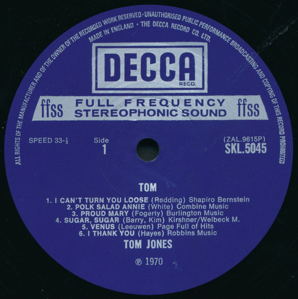Tom Jones - Tom | Decca (SKL 5045) - 3