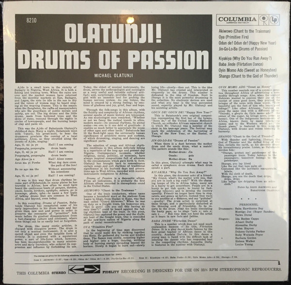 Babatunde Olatunji - Drums Of Passion | Columbia (PC 8210) - 2 Babatunde Olatunji - Drums Of Passion | Columbia (PC 8210) - 2