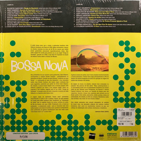 Various - Bossa Nova: 20 Grandes Clássicos, 20 Grandes Intérpretes | Pimiento Buena Records (8436569194379) - 2