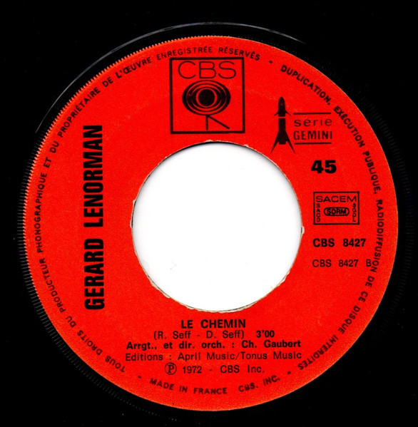 Gérard Lenorman - Les Matins D'hiver / Le Chemin | CBS (CBS 8427) - 4