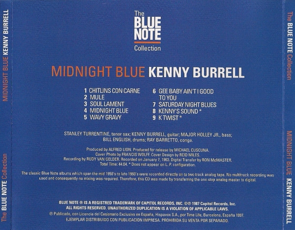 Kenny Burrell - Midnight Blue | Blue Note (CDP 7 46399 2) - 2