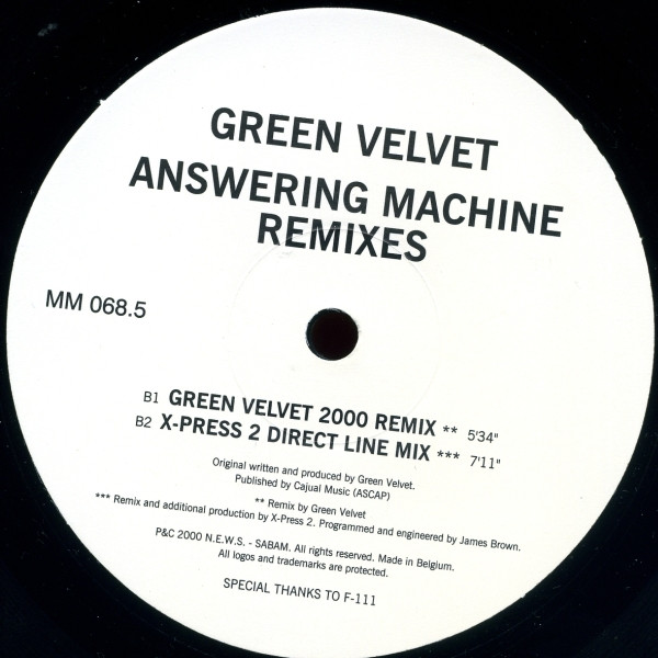 Green Velvet - Answering Machine (Remixes) | Music Man Records (MM 068.5) - 2 Green Velvet - Answering Machine (Remixes) | Music Man Records (MM 068.5) - 2