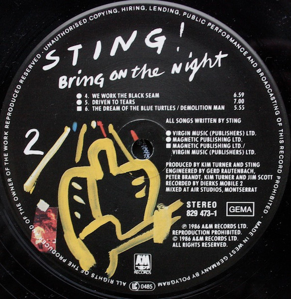 Sting - Bring On The Night | A&M Records (396705-1) - 3 Sting - Bring On The Night | A&M Records (396705-1) - 3