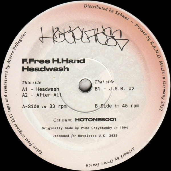F. Free & H. Hand - Headwash | Hot Plates UK (HOTONES001)