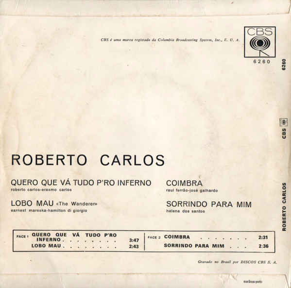 Roberto Carlos - Quero Que Vá Tudo P'ro Inferno | CBS (6260) - 2
