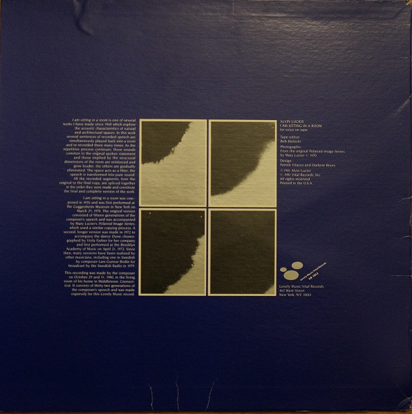Alvin Lucier - I Am Sitting In A Room | Lovely Music, Ltd. (VR 1013) - 2 Alvin Lucier - I Am Sitting In A Room | Lovely Music, Ltd. (VR 1013) - 2