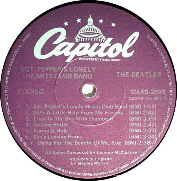 The Beatles - Sgt. Pepper's Lonely Hearts Club Band | Capitol Records (SMAS-2653) - 2 The Beatles - Sgt. Pepper's Lonely Hearts Club Band | Capitol Records (SMAS-2653) - 2