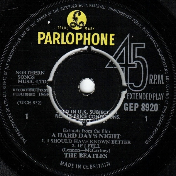 The Beatles - Extracts From The Film A Hard Day's Night | Parlophone (GEP 8920) - 3 The Beatles - Extracts From The Film A Hard Day's Night | Parlophone (GEP 8920) - 3