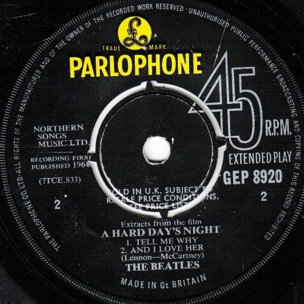 The Beatles - Extracts From The Film A Hard Day's Night | Parlophone (GEP 8920) - 4 The Beatles - Extracts From The Film A Hard Day's Night | Parlophone (GEP 8920) - 4