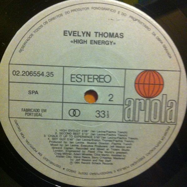 Evelyn Thomas - High Energy | Ariola (02.206554.40) - 4