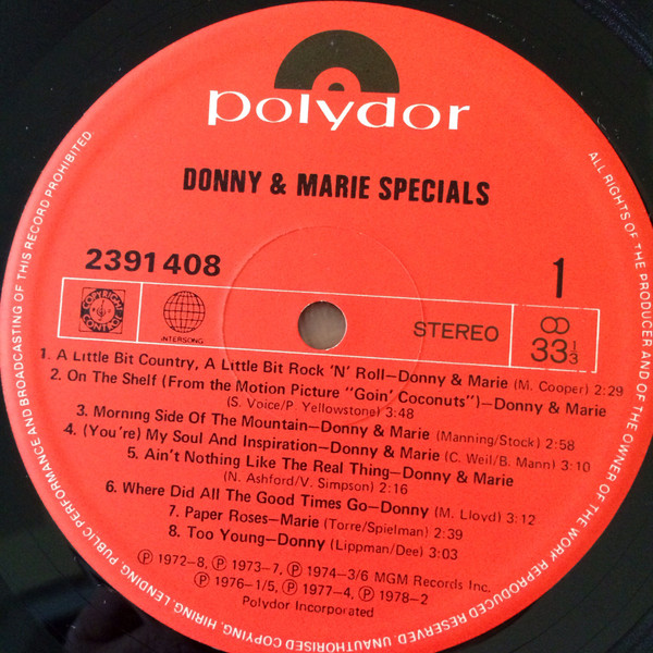 Donny & Marie Osmond - Donny And Marie Special | Polydor (2391 408) - 3 Donny & Marie Osmond - Donny And Marie Special | Polydor (2391 408) - 3