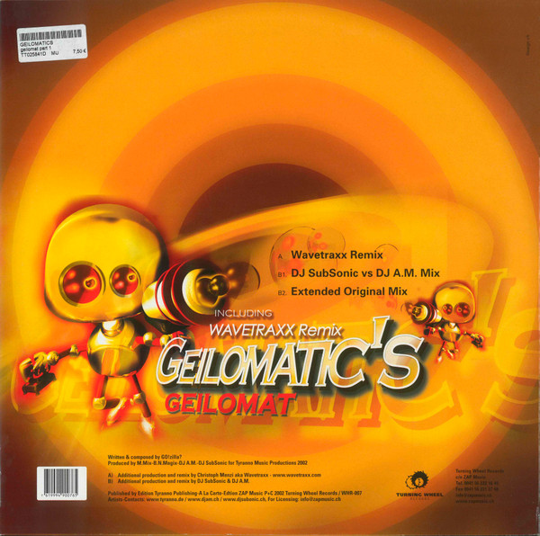 Geilomatic's - Geilomat | Turning Wheel Records (WHR-007) - 2