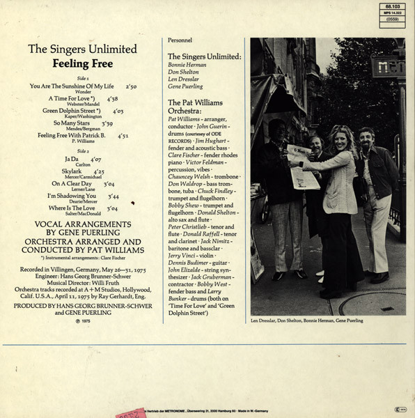 The Singers Unlimited / Patrick Williams And His Orchestra - Feeling Free | MPS Records (0068.103) - 2
