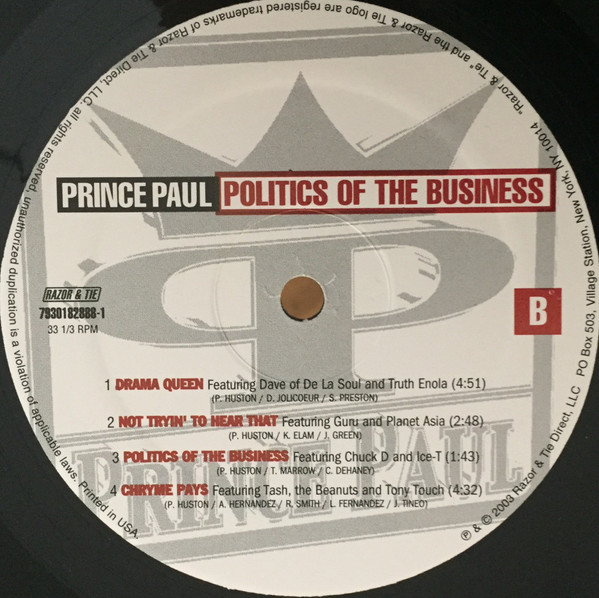Prince Paul - Politics Of The Business | Razor & Tie (7930182888-1) - 4