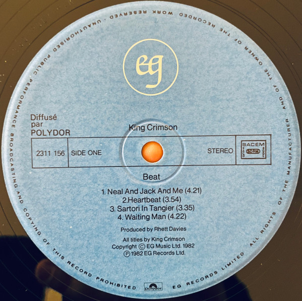 King Crimson - Beat | EG (2311 156) - 3