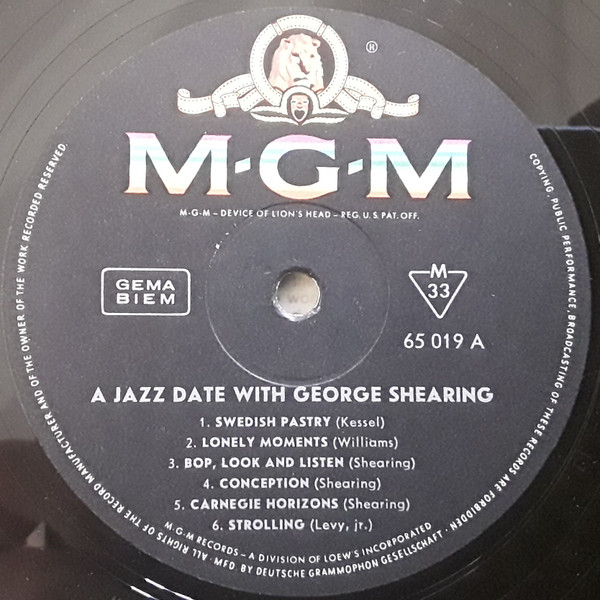 The George Shearing Quintet - A Jazz Date With George Shearing | MGM Records (65 019) - 3 The George Shearing Quintet - A Jazz Date With George Shearing | MGM Records (65 019) - 3
