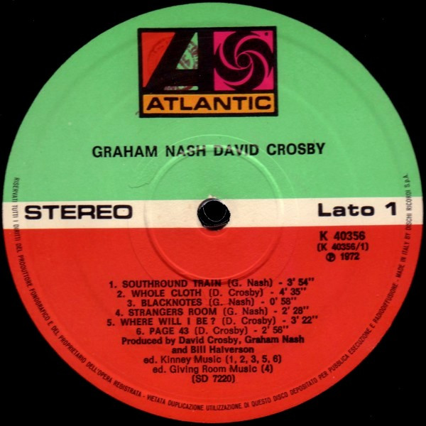Crosby & Nash - Graham Nash David Crosby | Atlantic (K 40356) - 4 Crosby & Nash - Graham Nash David Crosby | Atlantic (K 40356) - 4