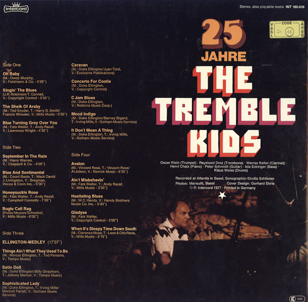 The Tremble Kids - 25 Jahre The Tremble Kids (Live) | Intercord (INT 180.036) - 4