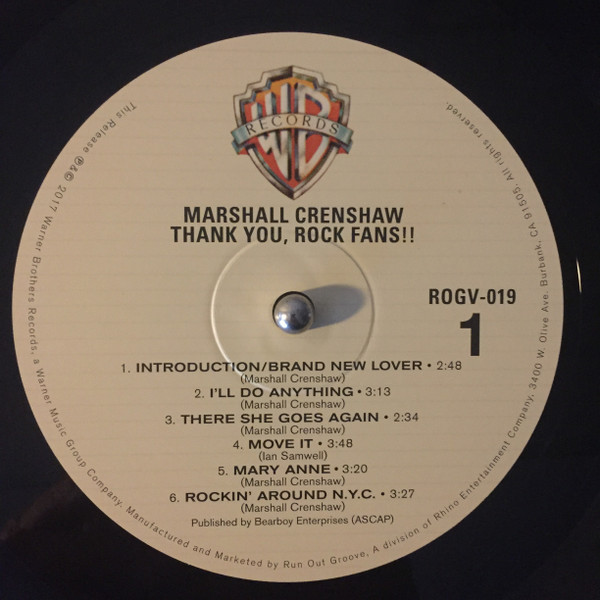 Marshall Crenshaw - Thank You, Rock Fans!! | Warner Bros. Records (ROGV-019) - 3