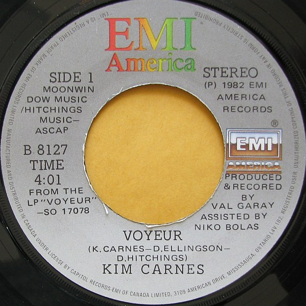 Kim Carnes - Voyeur | EMI America (B-8127) - 3