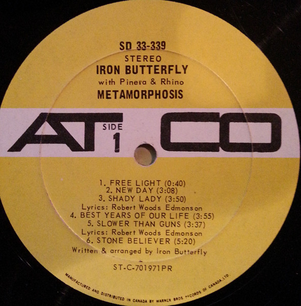 Iron Butterfly With Mike Pinera & El Rhino - Metamorphosis [Vinyl] | ATCO Records (SD 33-339) - 4