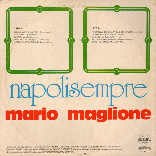 Mario Maglione - Napolisempre | I.S.D. Records (ISD 01) - 2 Mario Maglione - Napolisempre | I.S.D. Records (ISD 01) - 2