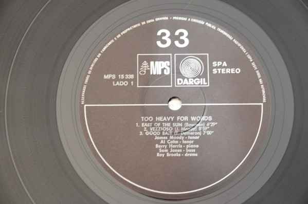James Moody , Al Cohn - Too Heavy For Words | MPS Records (MPS 15338) - 3