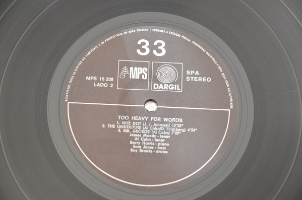 James Moody , Al Cohn - Too Heavy For Words | MPS Records (MPS 15338) - 4