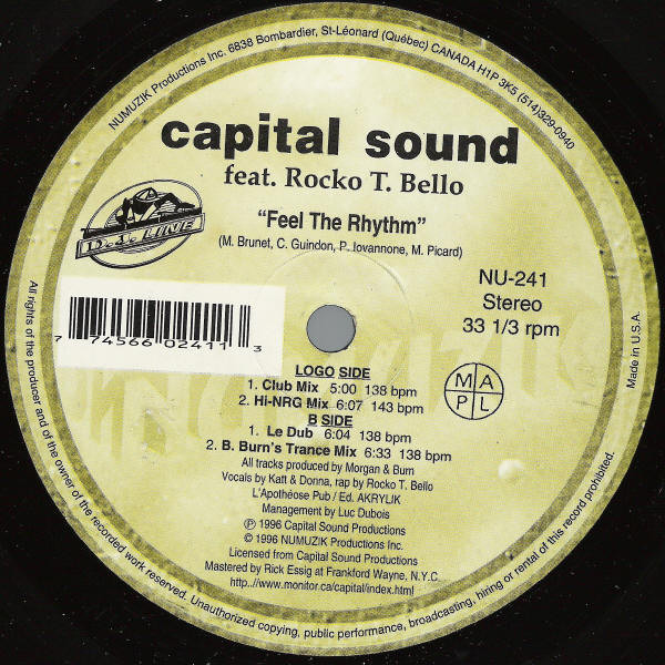 Capital Sound Feat. Rocko - Feel The Rhythm | Numuzik Inc. (NU-241)