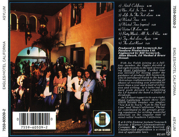 Eagles - Hotel California | Asylum Records (7559-60509-2) - 2 Eagles - Hotel California | Asylum Records (7559-60509-2) - 2
