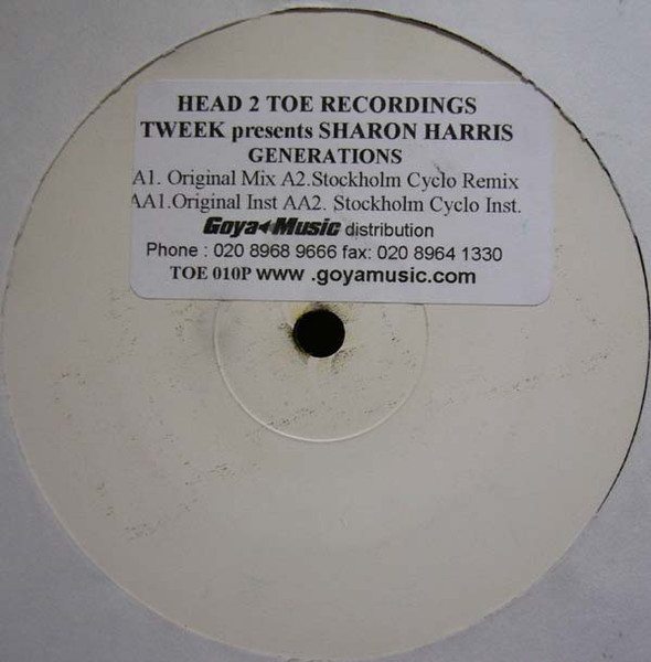 Tweak Presents Sharon Harris - Generations | Head To Toe Records (TOE 010) - main