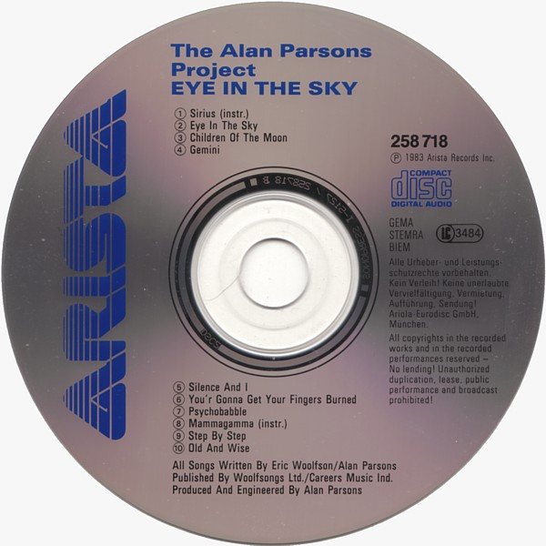 The Alan Parsons Project - Eye In The Sky | Arista (258 718) - 3