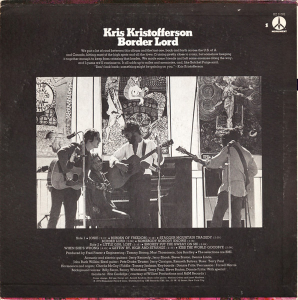 Kris Kristofferson - Border Lord | Monument (KZ 31302) - 2 Kris Kristofferson - Border Lord | Monument (KZ 31302) - 2