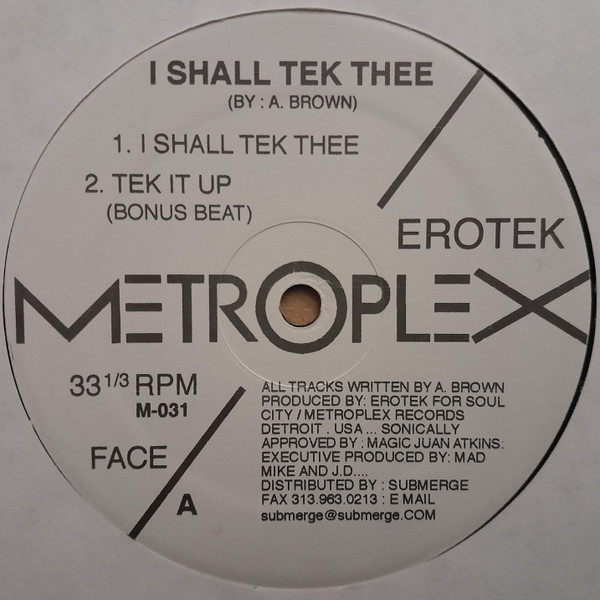 Erotek - I Shall Tek Thee | Metroplex (M-031) - 2