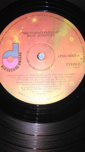 Julio Jaramillo - Mis Mejores Pasillos | Disqueras Unidas (HI-FI-50022) - 3 Julio Jaramillo - Mis Mejores Pasillos | Disqueras Unidas (HI-FI-50022) - 3
