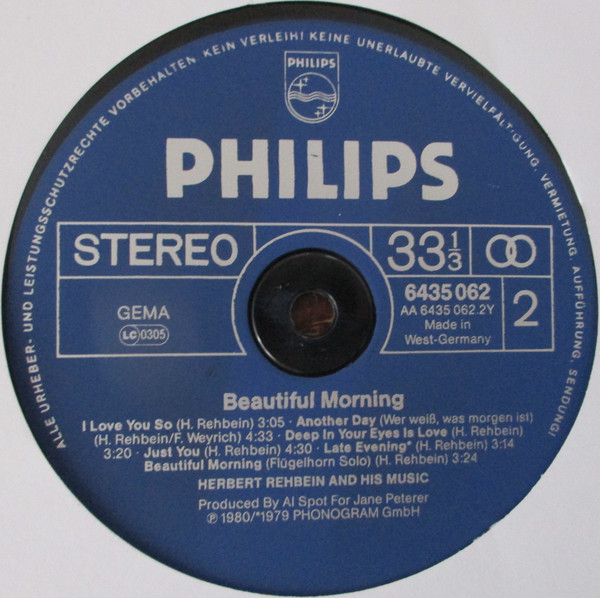 Herbert Rehbein And His Orchestra - Beautiful Morning | Philips (6435 062) - 4
