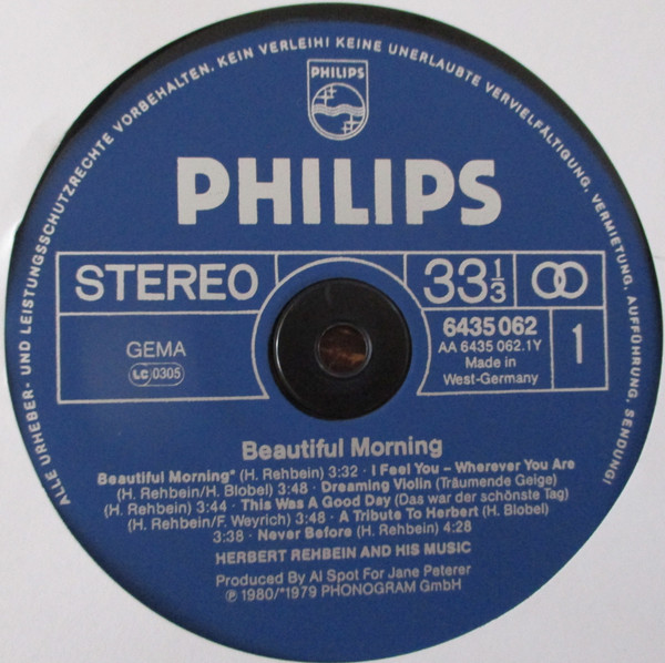 Herbert Rehbein And His Orchestra - Beautiful Morning | Philips (6435 062) - 3