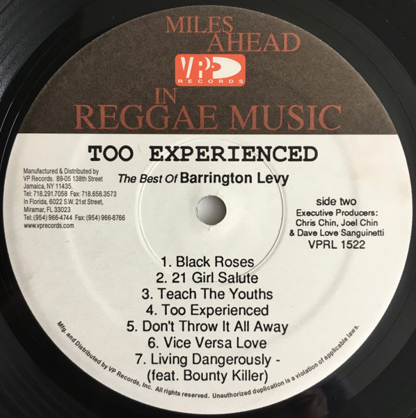 Barrington Levy - Too Experienced ... The Best Of Barrington Levy | VP Records (VPRL-1522) - 4