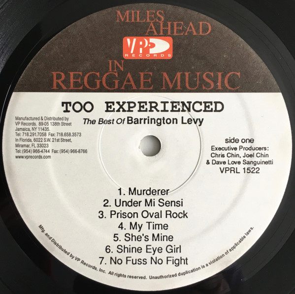 Barrington Levy - Too Experienced ... The Best Of Barrington Levy | VP Records (VPRL-1522) - 3