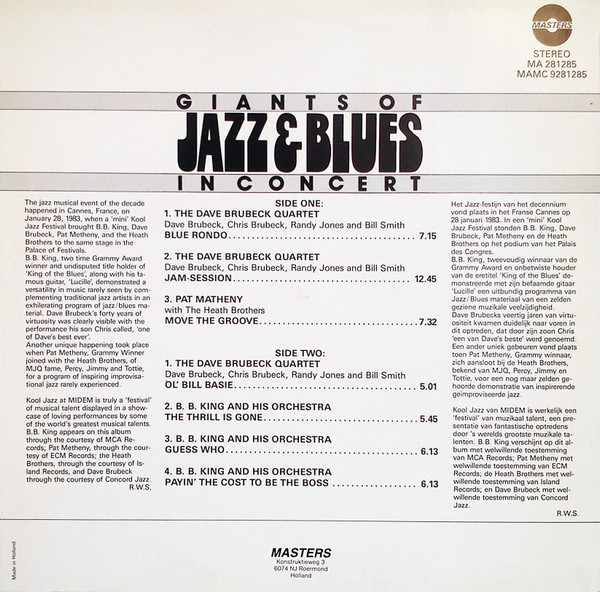 Various - Giants Of Jazz & Blues In Concert | Masters (MA 281285) - 2 Various - Giants Of Jazz & Blues In Concert | Masters (MA 281285) - 2