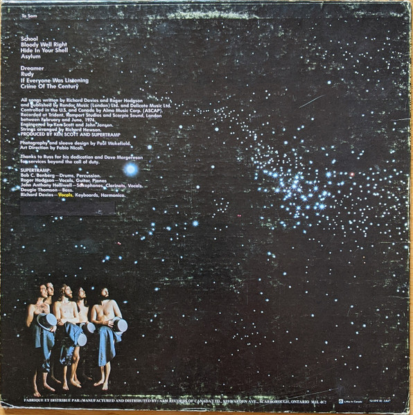 Supertramp - Crime Of The Century [Vinyl] | A&M Records (SP-3647) - 2