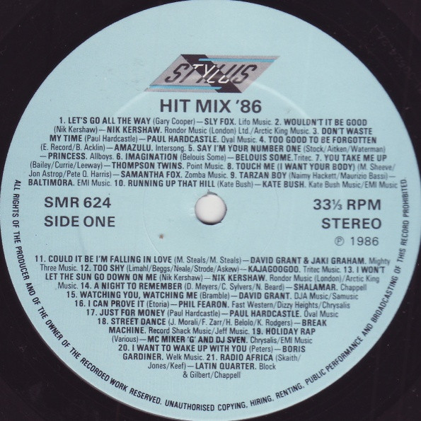 Various - Hit Mix '86 | Stylus Music (SMR 624) - 3 Various - Hit Mix '86 | Stylus Music (SMR 624) - 3