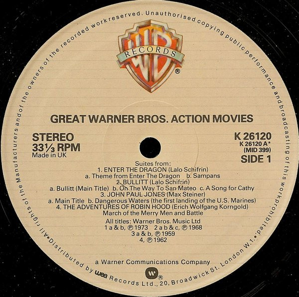 Various - Great Warner Bros. Action Movies | Warner Bros. Records (K 26120) - 2