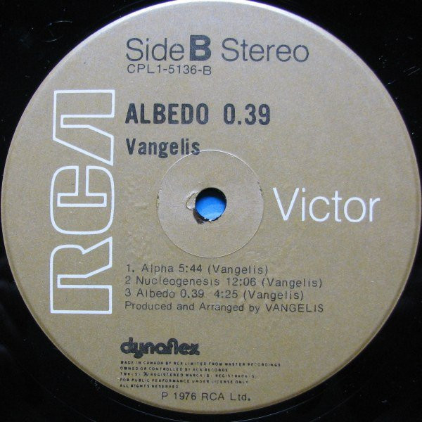 Vangelis - Albedo 0.39 | RCA Victor (CPL1-5136) - 4 Vangelis - Albedo 0.39 | RCA Victor (CPL1-5136) - 4