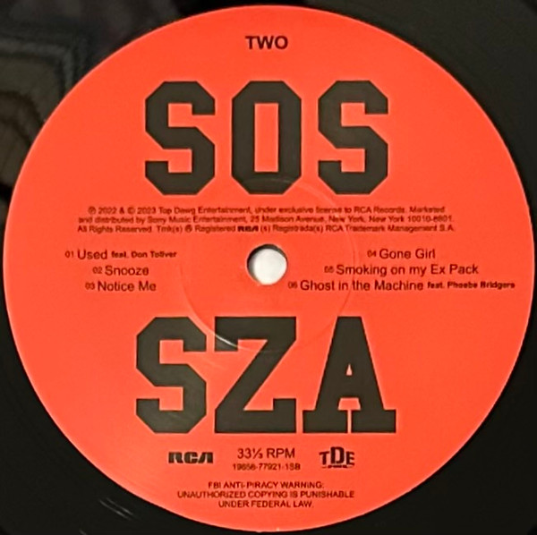SZA - SOS | Top Dawg Entertainment (19658-77921-1) - 4 SZA - SOS | Top Dawg Entertainment (19658-77921-1) - 4