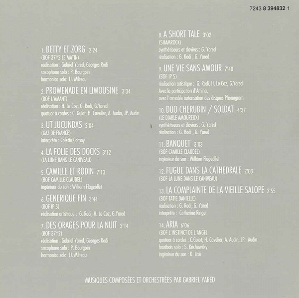Gabriel Yared - Gabriel Yared (Extraits de:) | Virgin (72438 39483 2 1) - 2 Gabriel Yared - Gabriel Yared (Extraits de:) | Virgin (72438 39483 2 1) - 2