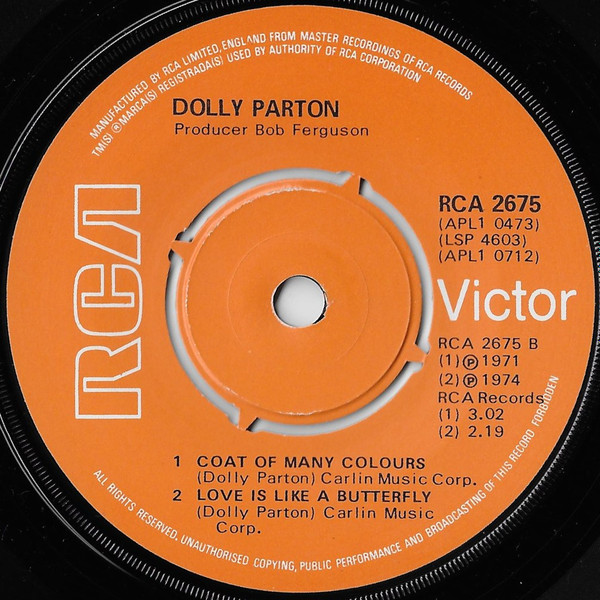 Dolly Parton - Jolene | RCA Victor (RCA 2675) - 2