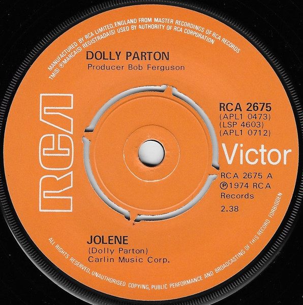 Dolly Parton - Jolene | RCA Victor (RCA 2675) - main